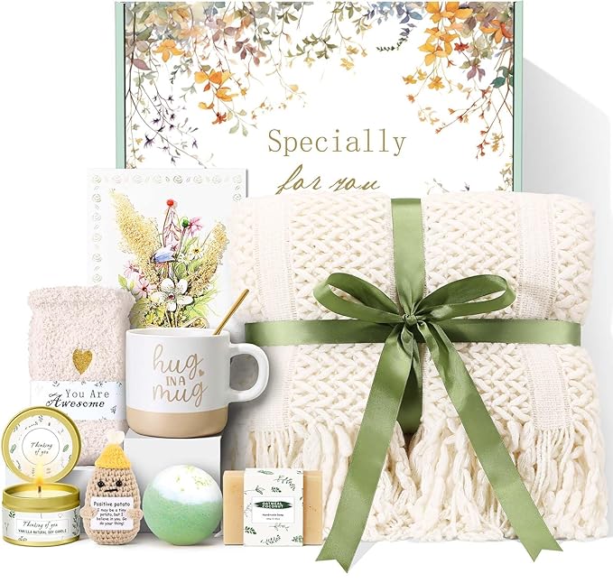 Valentines Day Gifts for Her Mom Friend Sister, Birthday Gifts for Women Self Care Spa Gift Baskets for Women, Get Well Soon Gift Baskets Thinking of You Relaxation Stress Relief Care Package