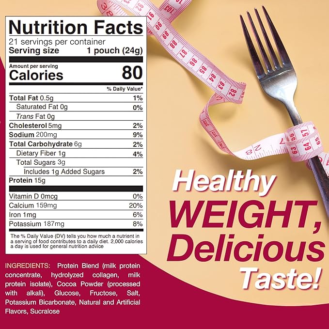 ProtiDIET High Protein Hot Cocoa Mix - Low Fat Hot Chocolate Drink with Collagen - 21 Servings of Smooth and Rich Chocolaty Protein Drink Mix Flavor - 17.6 oz Canister