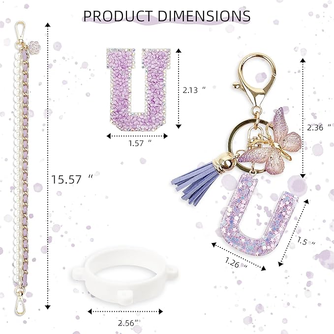 Letter Handle Strap Accessories with Cute Initial Charm Compatible with Owala Water Bottle 24oz 32oz 40oz Owala Kids