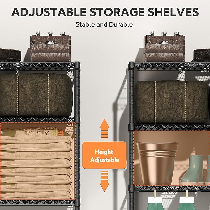 M MZG Standing Shelf Units Wire Rust-Proof Outdoor Storage Shelving 4-Tier Utility Shelving Unit for Garden Home,Kitchen,Office Dark Grey 17.7" D x 35.5" W x 59.4" H