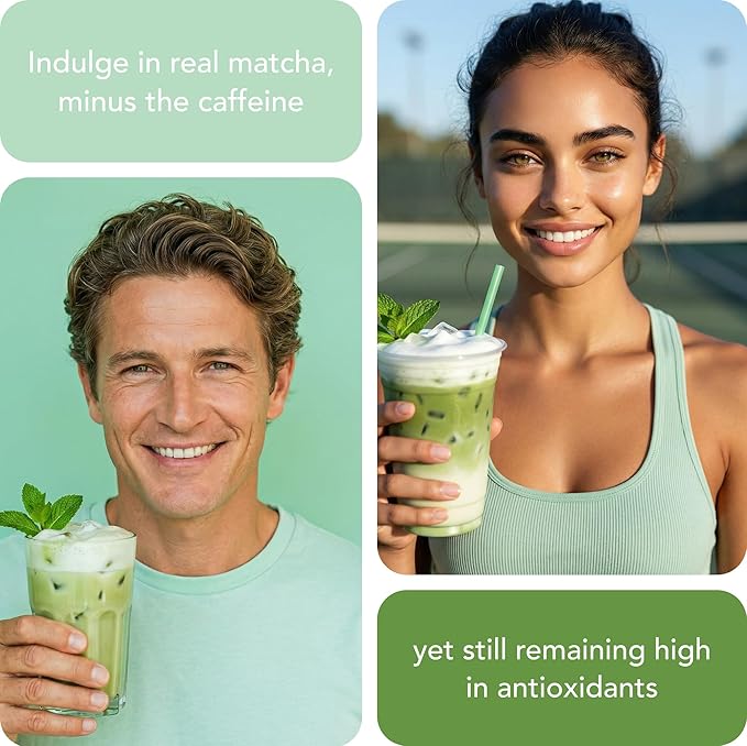 Decaf Mint Matcha Green Tea Powder From Japan – 1.06 oz / 30 g – With Mint Adaptogen- Ceremonial Grade & Sugar-Free – No Fillers or Milk Powders – Naturally Decaffeinated Without Chemicals – Tested for Heavy Metals – First Harvest, Shade-Grown & Caffei...