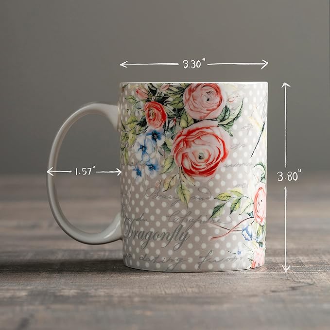 Maison d' Hermine Coffee Mug with Handles Fine Bone China Mugs Pack of One Tea Cups for Hot Beverages Cappuccino Latte Home Restaurant Office Perfect for Gift (Champ De Mars - Dotty, 15 Ounce)
