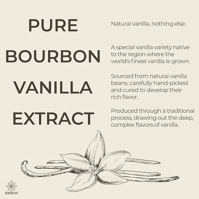 BRBON 4oz Pure Vanilla Extract | Made from Premium Madagascar Bourbon Vanilla Beans | Pure Extract Perfect for Baking, Cooking & Desserts | Non-GMO, Gluten-Free, Vegan & Kosher | 4oz. Bottle