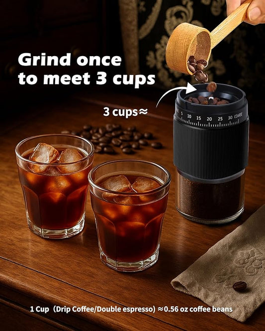 Manual Coffee Grinder with Ceramic Burr, 40g Capacity,35 Adjustable Settings,Portable Hand Mill for Espresso, French Press, Drip,Pour Over,Cold Brew,Compact and Quiet for Home Use
