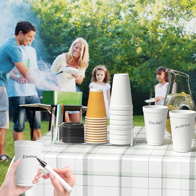 Coffee Cup Holder for Countertop - Clear Acrylic Coffee Bar Accessories 3 Cup Organizer Station Organizer Farmhouse Table Décor