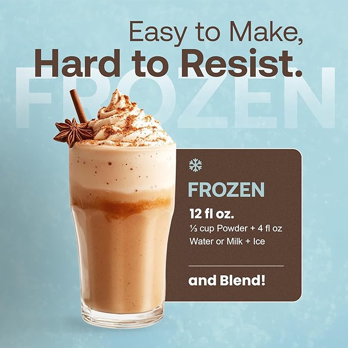 Dr. Smoothie Café Essentials Spiced Chai – No Artificial Colors, Flavors, or Sweeteners – Shelf Stable – 116mg of Caffeine per Serving – Great for Hot, Iced, & Frozen Frappes (3.5 lb Bag, 26 Servings)