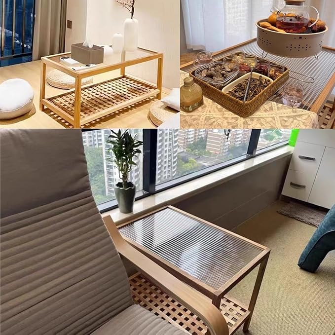 End Table Side Table Glass Top Coffee Station Table, Wood Coffee Bar Stand with Storage Coffee Table,for Home Kitchen, Entryway, Living Room,Dining Room(60cm)
