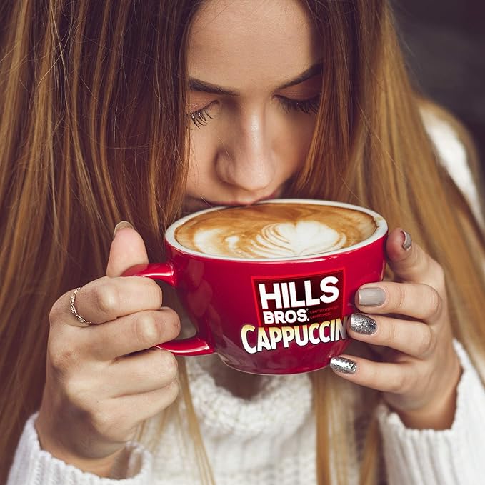 Hills Bros. Cappuccino Mix – Rich, Frothy Coffeehouse-Tasting Instant Drink Mix – Quick and Easy Preparation – Perfect for Hot & Iced Drinks & Creaming Coffee – Sugar-Free Double Mocha, 1 Pack of 12oz