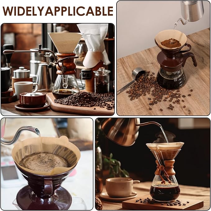600 Count Coffee Filters #4, Cone Paper Coffee Filters 8-12 Cup, Unbleached Disposable No 4 Coffee Filter Compatible with Ninja Coffee Maker, Pour Over and Drip Coffee Maker