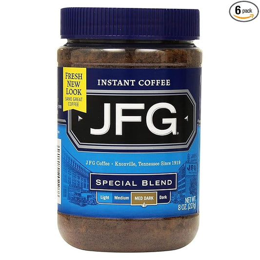 JFG Special Blend Instant Coffee, 8oz Jar (Pack of 6)