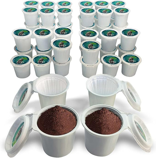 48 iFillCup Pods - Fresh Fill Your Favorite Coffee, Fits all K Cup Brewers, Save $Hundreds, DeepBrew Filter Holds 50% More Coffee for a Richer or Larger Brew, Elevate Your K Cup Experience (Green)