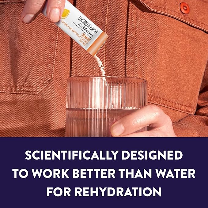 Pedialyte Electrolyte Powder, Hydration Drink for Kids & Adults, Orange, 100 Powder Packets