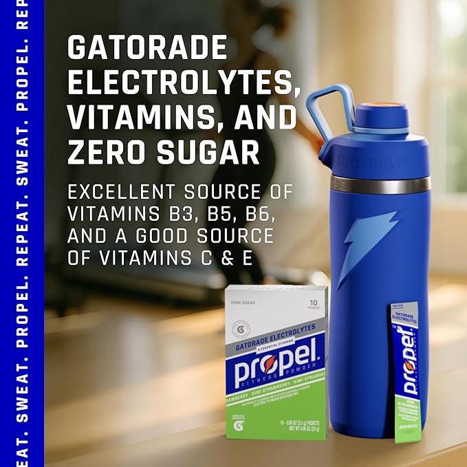 Propel Electrolyte Enhanced Water Drink Mix Powder Packets, Kiwi Strawberry, Zero Calorie & Sugar, Hydration with Electrolytes and Vitamins C & E (120 Packets), (Pack of 2)
