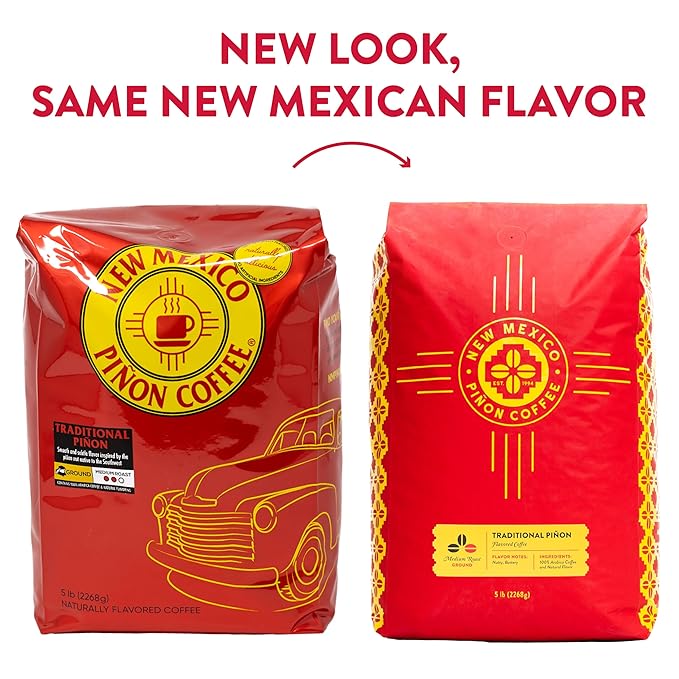 New Mexico Piñon Coffee Naturally Flavored Coffee (Traditional Piñon Ground, 5 pound)