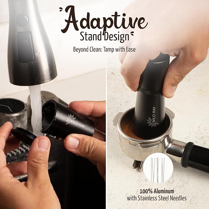 WDT Tool Espresso Distributor - WDT Espresso Set - 0.35mm 9 Needle Espresso Distribution Tool w/ 10 Espresso Needle Distributor - Aluminum Alloy Coffee Distribution Tool - Espresso Accessories Kit