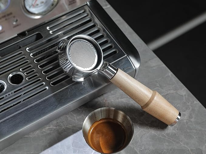 KNODOS 54mm Espresso Kit for Breville – Maple Bottomless Portafilter, Coffee Distributor, Tamper, WDT Tool, 2 Puck Screens – Fits Barista Express, Pro, Touch, Bambino, Infuser