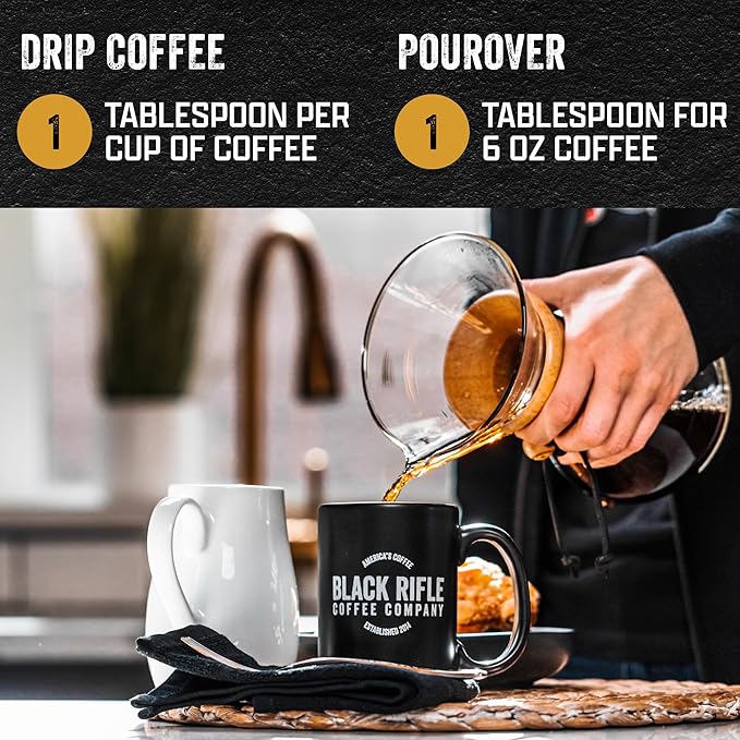 Black Rifle Coffee Company Just Decaf, 12oz Bag, Ground Coffee Medium Roast - Roasted Blend Made from Arabica Beans - Colombian & Brazilian Beans - Veteran Founded & American Made