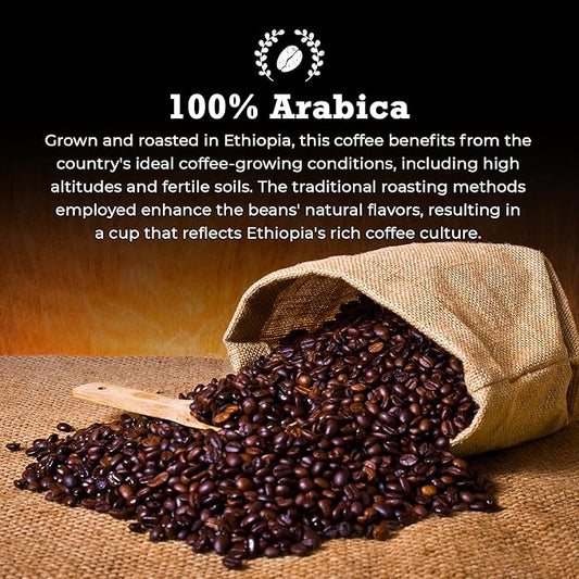 Guzzling Goat Ethiopian Coffee Beans | Premium Medium Roast Coffee Whole Bean | Strong Flavorful Brew | Sourced & Roasted in Ethiopia