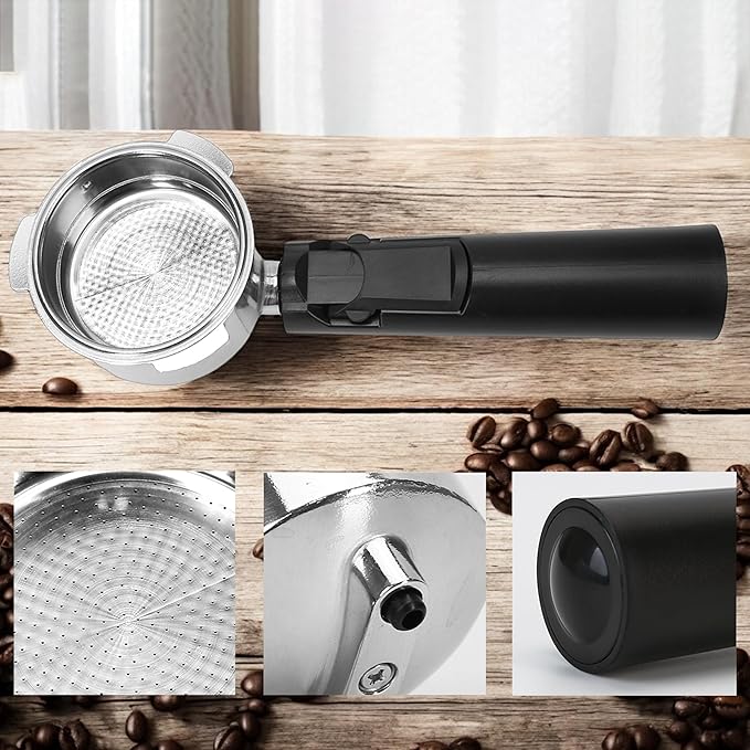 Coffee Espresso Machine Handle Replacement Parts, Cafe Bracket Handle Portafilter Filter Basket for Lidl Silvercrest CM4621 CM4218 KF5002 KF500S Barista with FILTER VASKET