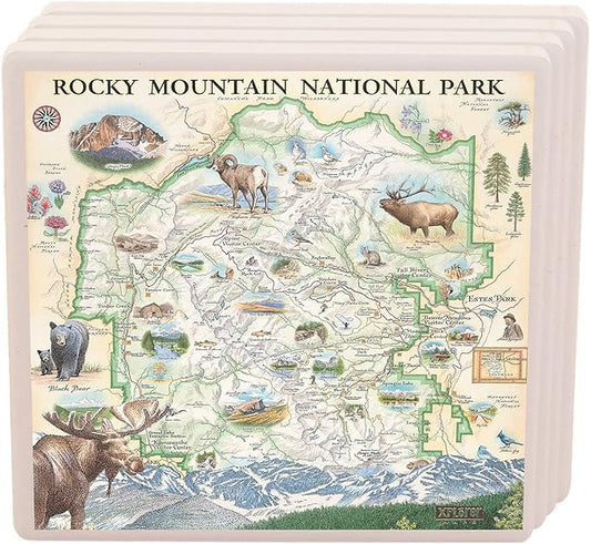 Rocky Mountain National Park Ceramic Coasters Set of 4