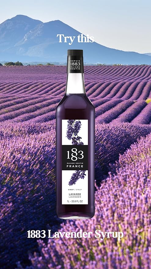 1883 Maison Routin Syrup for Drinks, Made in France, (33.8 Fl Oz, Lavender-)
