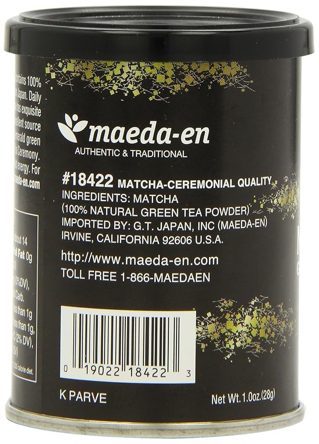 Maeda-En Matcha Ceremonial Quality Green Tea Powder, 1-Ounce