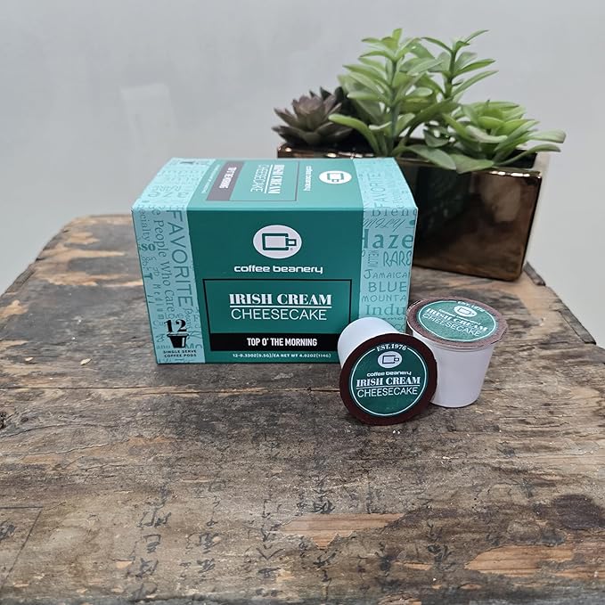Irish Cream Cheesecake Decaf Coffee Pods by Coffee Beanery | 12ct Flavored Decaf Coffee Pods Medium Roast Coffee Pods| 100% Specialty Arabica Coffee| Gourmet Coffee Pods