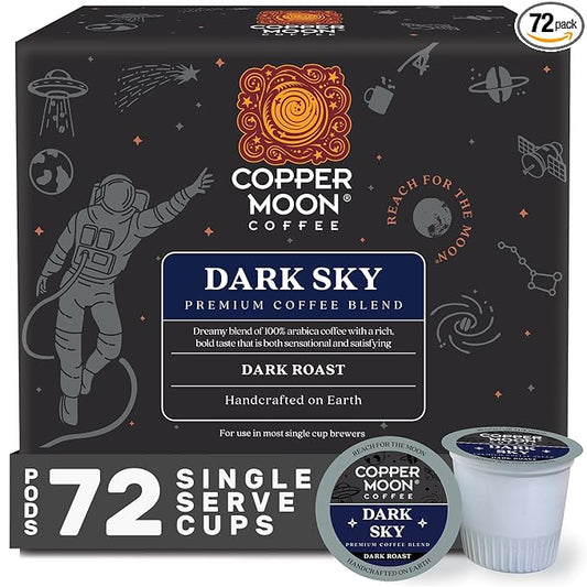 Copper Moon Single Serve Coffee Pods for Keurig K-Cup Brewers, Dark Roast, Dark Sky Blend, 72 Count