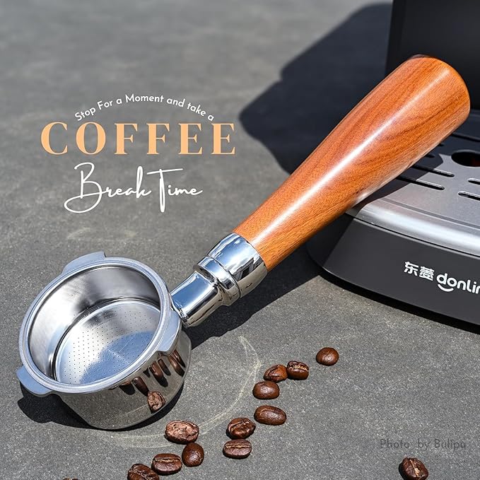 51mm Bottomless Portafilter, 3 Ears Espresso Portafilter for Gevi, Capresso, DONLIM, Mr. Coffee Cafe Barista, Bella Pro Series, Swan Nordic Espresso Machine, 4mm Thick