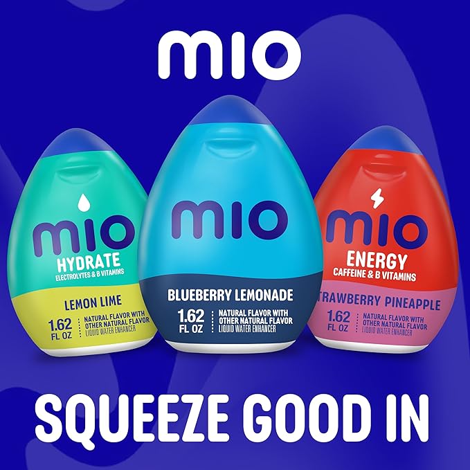MiO Liquid Water Enhancer - makes 24 servings + Vitamins, 1.62 oz each, (Blueberry Lemonade, Pack of 2)