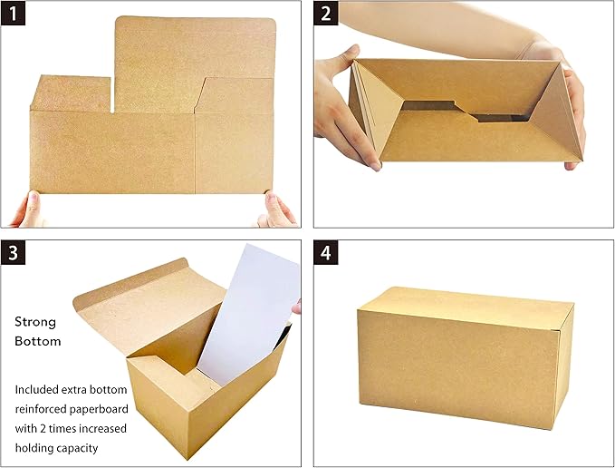 HUAPRINT Brown Gift Boxes with Lids 9x4.5x4.5 inch,24 Pcs Paper Gift Wrap Box Bulk for Presents,Birthday,Bridesmaid Proposal,Groomsmen Engagements,Christmas,Wedding Party Favor,Cupcake,Crafting,Holidays