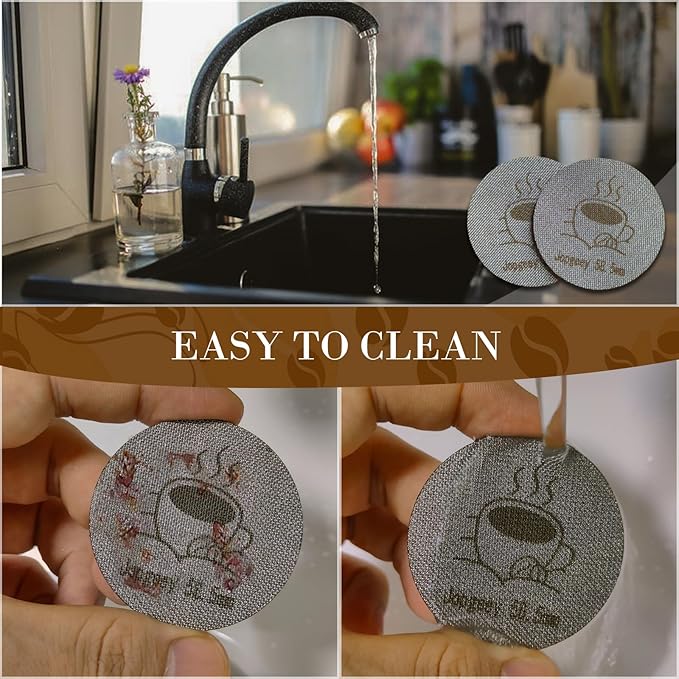 2 Packs 58.5mm Espresso Puck Screen with Stand, 1.7mm Thickness 150μm 316 Stainless Steel Reusable Coffee Filters Compatible with Espresso Machine 58mm Portafilter Basket
