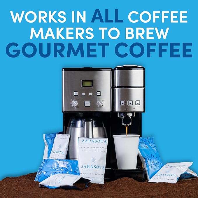 Coffee Packets – 2oz Pre-Measured Colombian Packs, 100% Colombian Ground Medium Roast, Single-Pot Brew Pouches for 12 Cup Makers (36 Count)