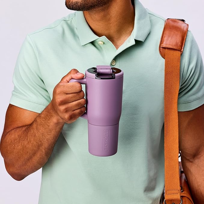 BrüMate Müv - 25oz 100% Leak Proof Insulated Coffee Mug with Handle & Lid - Stainless Steel Coffee Travel Mug - Double Walled Coffee Cup (Rose Taupe)