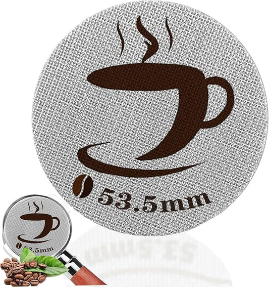 2 Packs 53.5mm Espresso Puck Screen, Reusable Puck Screen Replacement, Perfect Espresso Distribution Tool Compatible with Espresso Machine 53.5mm Portafilter Basket, 1.7mm Thickness 150μm