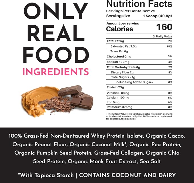 JUST INGREDIENTS Creamy Peanut Butter Chocolate Protein Powder - NSF