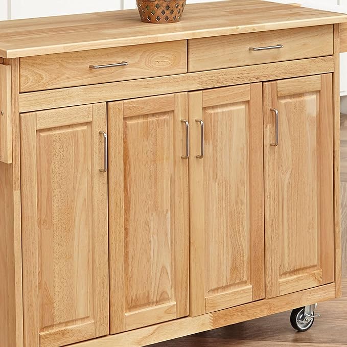 Homestyles General Line Natural Mobile Kitchen Cart, 54"W