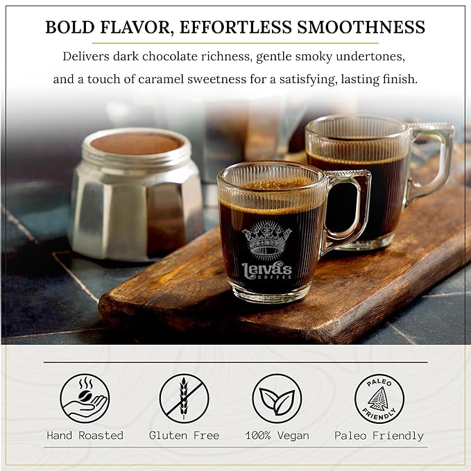 Leiva’s Dark Roast Ground Coffee (8 Oz) – Roasted to Order, Small Batch Guatemalan Beans – Abuelo Fuerte Coffee Grounds w/Chocolate & Caramel Notes – Dark Roast for Drip & French Press Brews