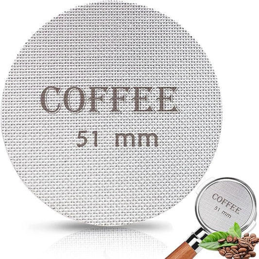 Puck Screen 51mm Reusable Puck Screen for Espresso Portafilter, 1.7mm Thickness 150μm 316 Stainless Steel Screen Filter Basket Compatible with Espresso Machine