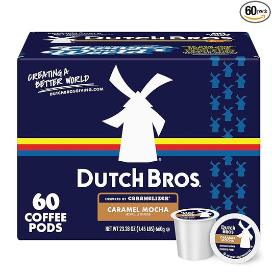 Dutch Bros Caramel Mocha Flavored Coffee inspired by Caramelizer®, 60 Count, Medium Roast, Single Serve Coffee Pods for Keurig K-Cup Brewers