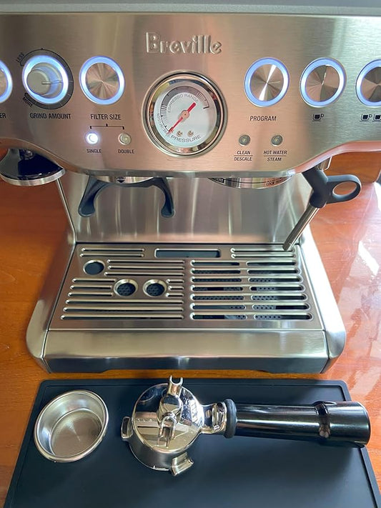 54mm Filter Basket Stainless Steel Portafilter Basket Espresso Handle Compatible with Breville Portafilter BES870XL,BES860XL,BES840XL,Double Cup Coffee FilterBasket Replacement