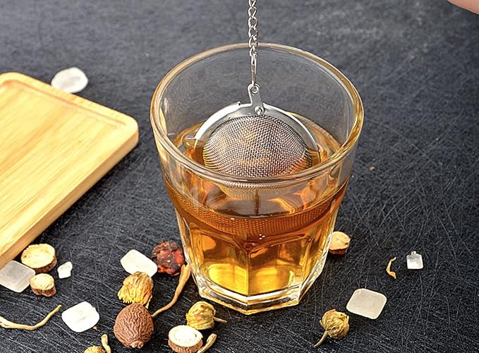 NSTagate Tea Infuser Loose Leaf Tea Steeper 7 Chakra Healing Crystal Tree Life Wire Wrapped Crescent Moon Pendant Tea Strainers for Loose Tea Natural Reiki Spiritual Quartz Gemstone Tea Ball