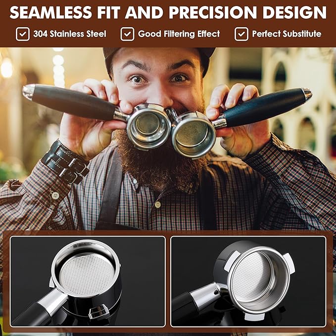 Dunkive 1 Pack 54mm Dual Wall Portafilter Basket Compatible with Breville Espresso Machines BES860XL/11.41, BES870, BES880, BES875, Two Cup Dual Wall Filter Replacement (Multi Port,Gray)