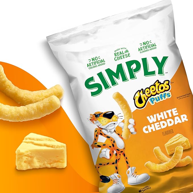 Simply, Cheetos Puffs White Cheddar, 0.875 Ounce (Pack of 36)