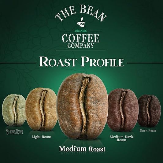 The Bean Organic Coffee Company Chocolate Macadamia Nut, Medium Roast, Ground Coffee, 16-Ounce Bags (Pack of 2), Café molido tostado orgánico
