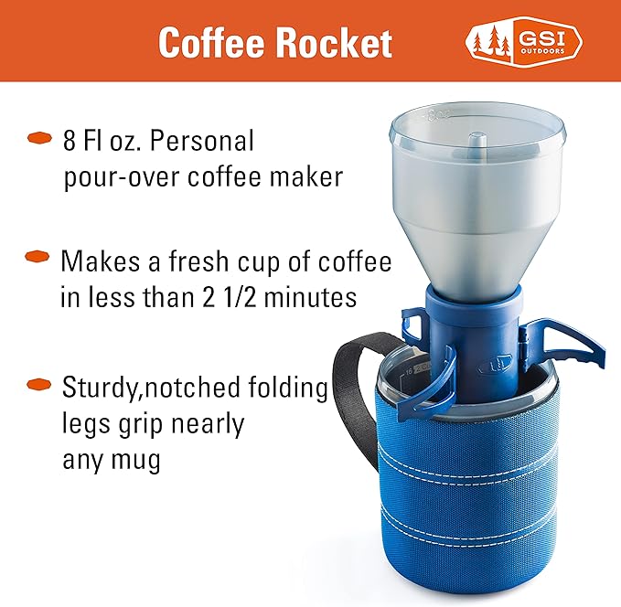 GSI Outdoors Coffee Rocket Pour-Over Coffee Maker I Collapsible, Nesting, Drip Coffee Set for Camping & Travel