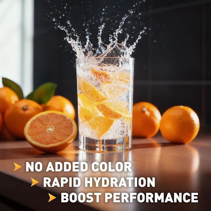 Body Fortress Electrolyte Powder Orange Tangerine - Rapid Hydration Drink Mix with 6 Essential Electrolytes & 3 B Vitamins - Sugar Free, Keto Friendly, No Color Added, Clear Hydration - 30 Servings