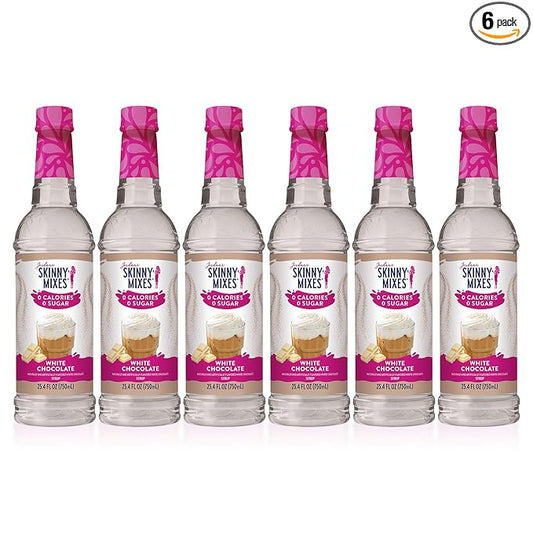 Jordan’s Skinny Syrups White Chocolate, Sugar Free Flavoring Syrup, 25.4 Ounce Bottle (Pack of 6)