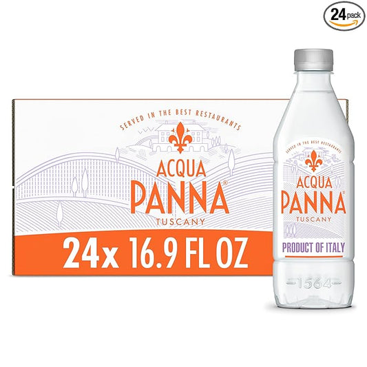 Acqua Panna Natural Spring Water, 16.9 Fl. Oz. Plastic Bottles, Pack of 24