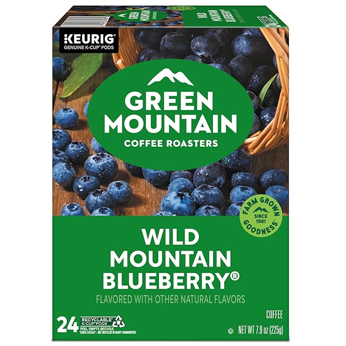 Green Mountain Coffee Roasters Wild Mountain Blueberry Keurig Single-Serve K-Cup pods, Light Roast Coffee, 96 Count